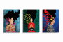 Wallity UDC10 Set de 3 Cuadros de Lienzo Multicolor